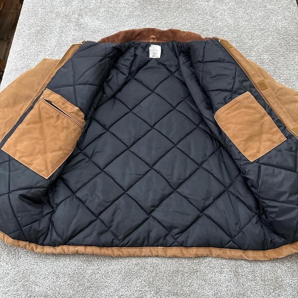 Vintage Y2K Carhartt J02 Brown Duck Jacket 44 Arctic Quilt Lined USA - Picture 6 of 8